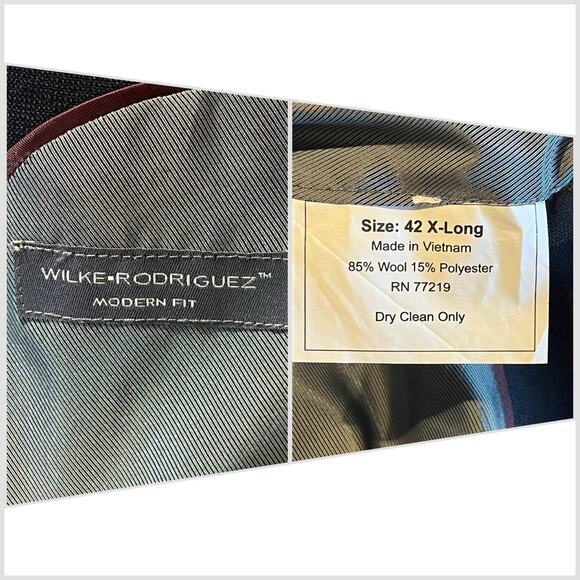 Wilke Rodriguez Mens 42XL Navy Blue Antique Gold Tone Buttons Blazer Jacket - Picture 16 of 16